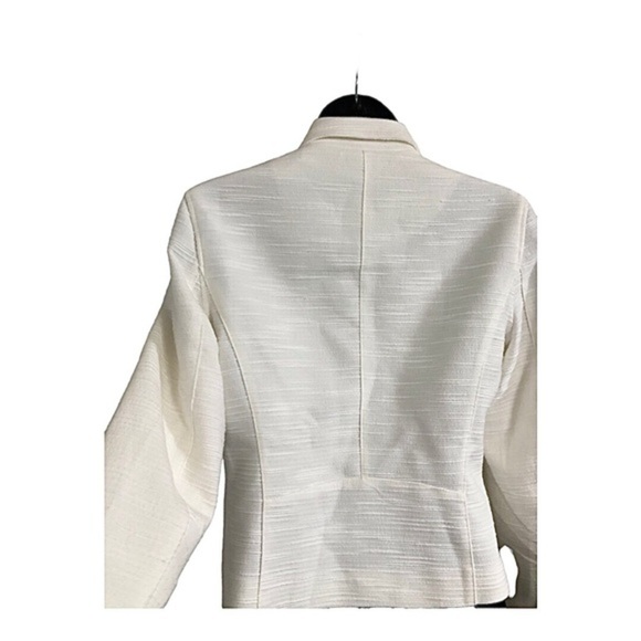 Anne Klein‎ ecru boucle look gold zipper moto style jacket blazer size XS new - Picture 15 of 17